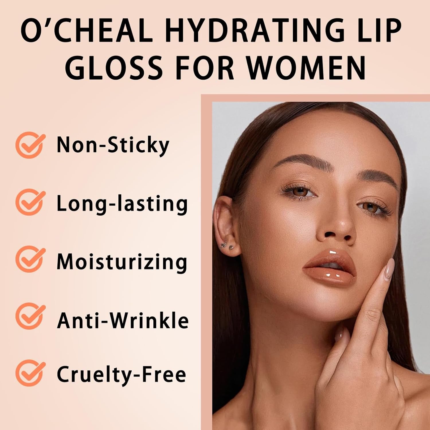 Lip Gloss for Women, Hydrating Tinted Lip Balm, Natural Glossy Sheer Lip Stain, Lightweight, Plumping, Non Sticky, Long-Lasting, Anti-Wrinkle Lip Butter, Cruelty-Free & Vegan (White)