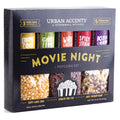 Movie Night Small-Batch Popcorn Gift Set – Includes 3 Gourmet Non-Gmo Popcorn Kernel Varieties & 5 Flavorful Seasonings – Perfect Snack Gift Box for Parties, Holidays, or Movie Lovers