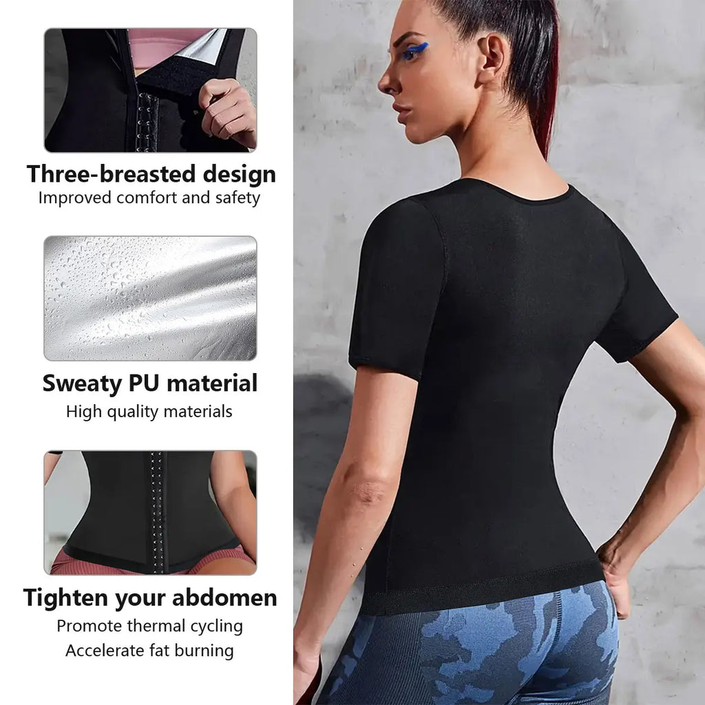 Women'S Body Shaping Waist Training Vest Slimming Shaping Clothes Sauna Compression Clothes Tummy Top Body Shaping Clothes