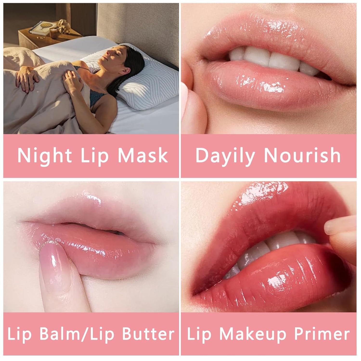 Lip Gloss for Women, Hydrating Tinted Lip Balm, Natural Glossy Sheer Lip Stain, Lightweight, Plumping, Non Sticky, Long-Lasting, Anti-Wrinkle Lip Butter, Cruelty-Free & Vegan (White)