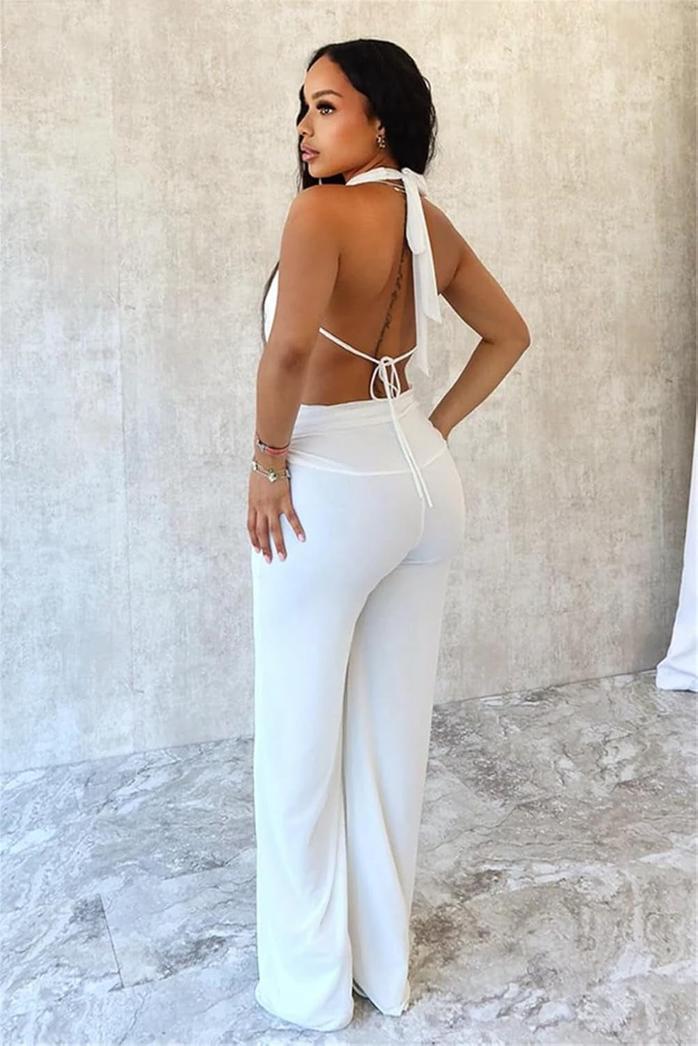 Party Outfits for Women Sexy 2 Piece Stretchy Halter Neck Backless Sexy Two Piece Sets for Women Party Wear 2026