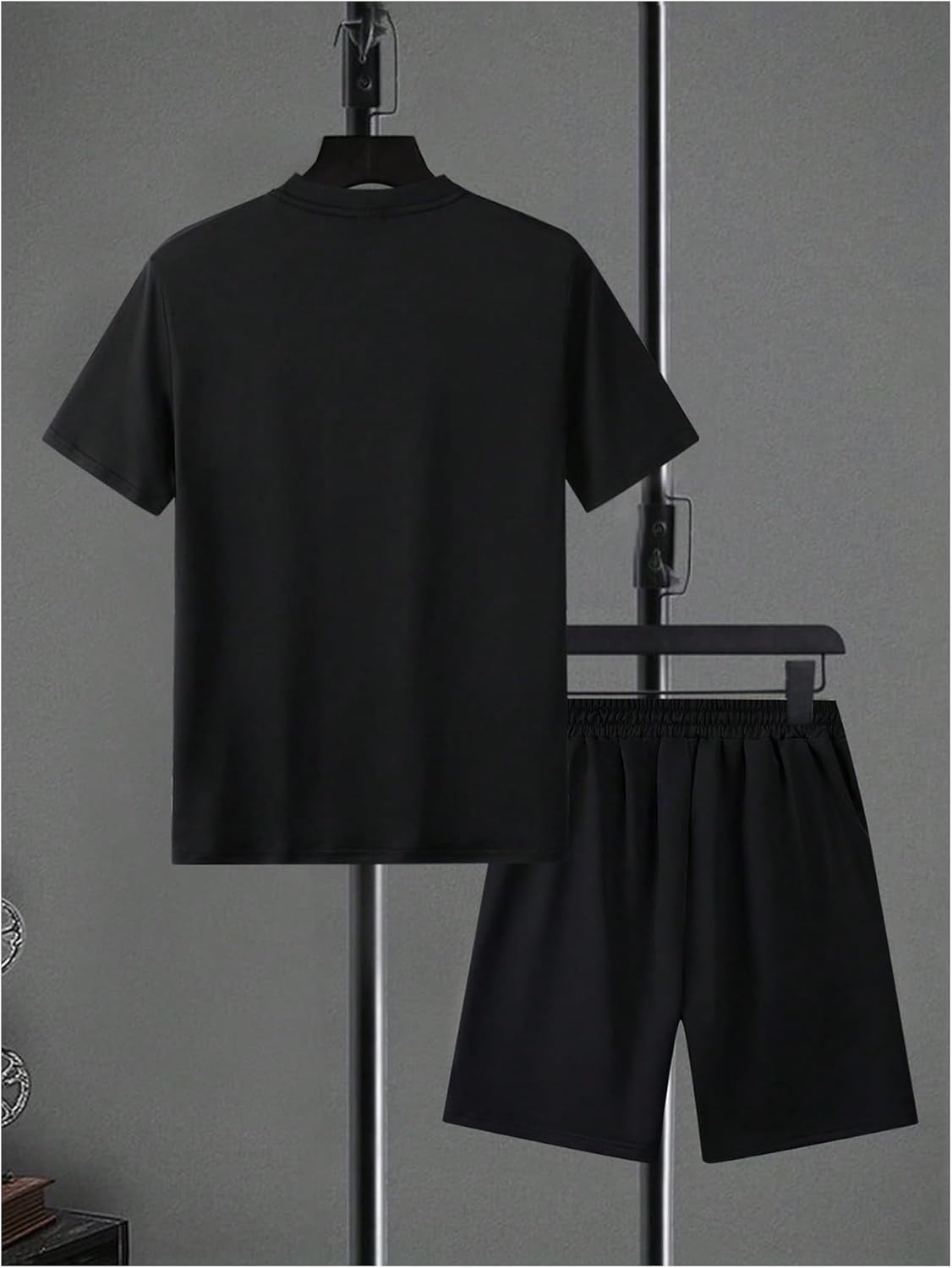 Men'S 2 Piece Short Sets Graphic Print Short Sleeve T Shirts and Drawstring Shorts Clothing Set