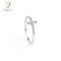 Delzzad 0.1Ct 14K Gold Plated Cross Ring Eternal Intersection Ring Band for Her Infinity Wedding Band Ring D Color VVS Synthetic Moissanite Ring Jewelry Wedding Band Engagement Ring Perfect Birthday Anniversary & Valentine'S Day Mother'S Day Gifts