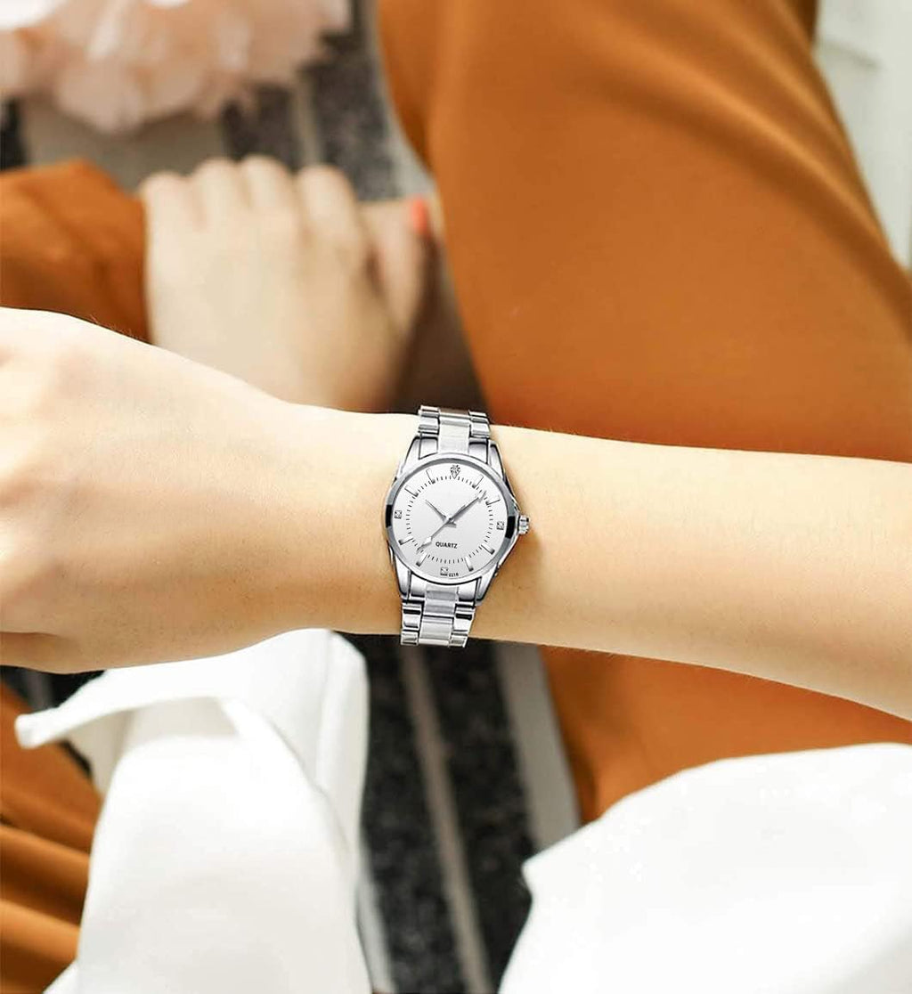 Couple Watches Men and Women Gold Silver Stainless Steel Watch Fashion His and Hers Watches Set