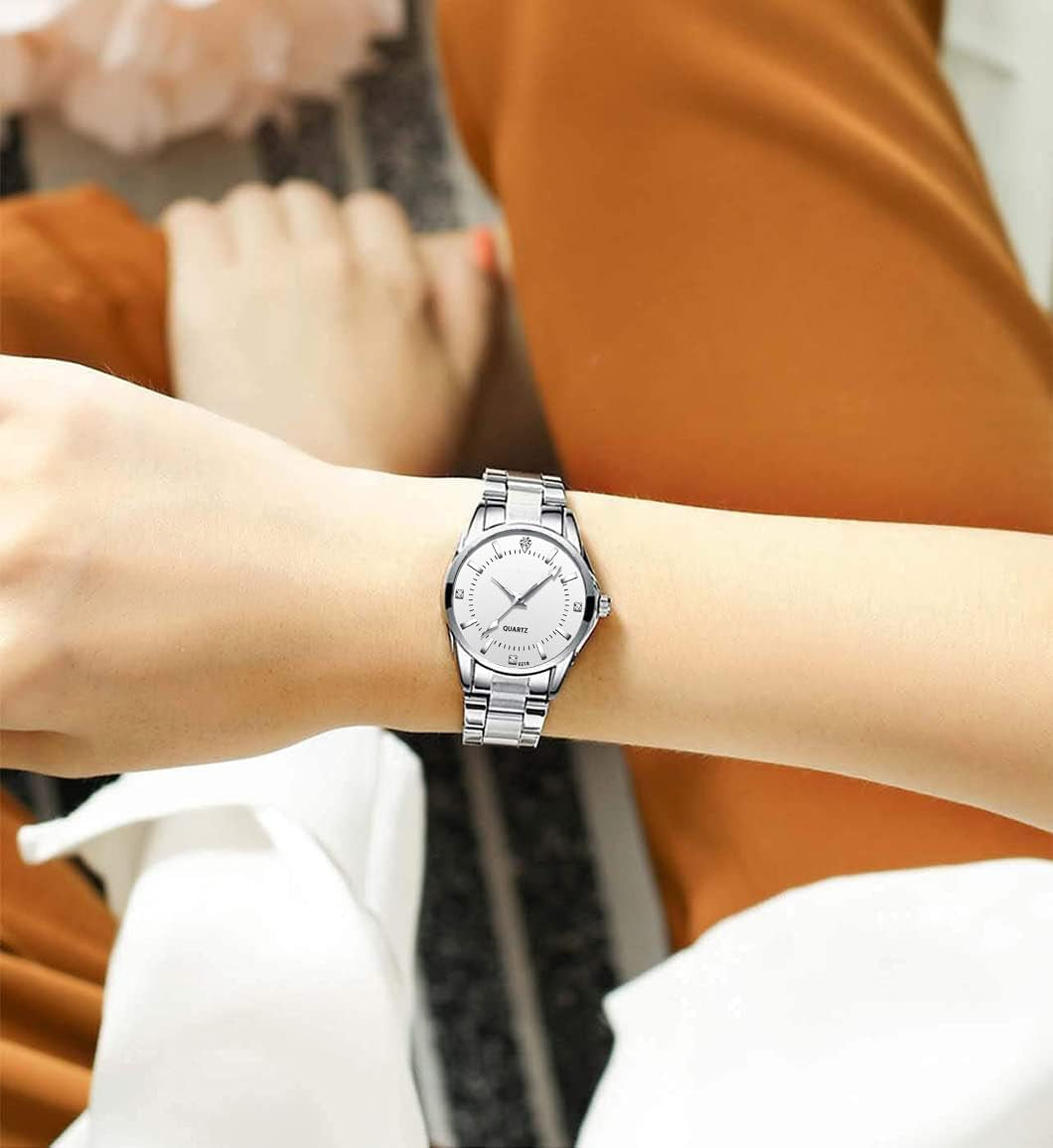 Couple Watches Men and Women Gold Silver Stainless Steel Watch Fashion His and Hers Watches Set