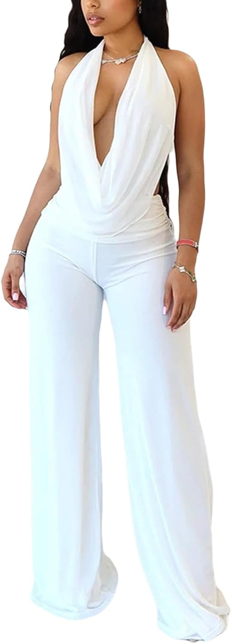 Party Outfits for Women Sexy 2 Piece Stretchy Halter Neck Backless Sexy Two Piece Sets for Women Party Wear 2026