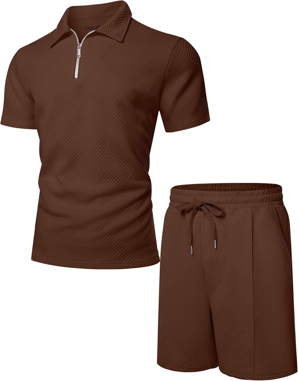 Mens Summer Track Suits 2 Piece Shorts Sets Short Sleeve Sweatsuit Outfits 1/4 Zip Golf Polo Shirts Loungewear
