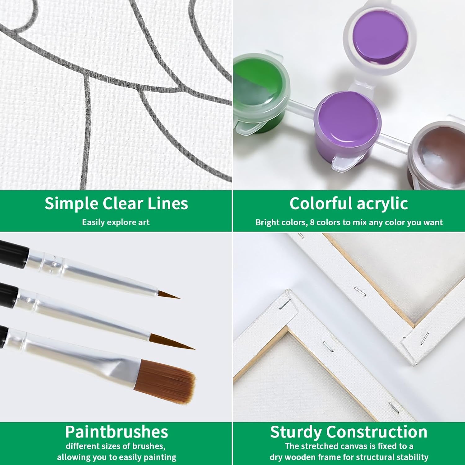 2 Pack Sip and Paint Kit Pre Drawn Canvas for Painting for Adults Couples Date Night Games Outline Canvas Party Art Set Paints Brushes Pallets Valentine (12X16 Inches, Beach and Heart)