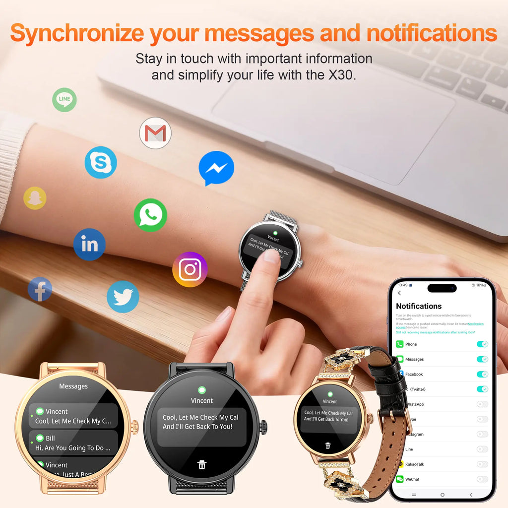 Multifunctional Smart Watch for Men & Women with HD Touchscreen, Daily Activity Tracker, Step Counter, Notification,Sports Watch