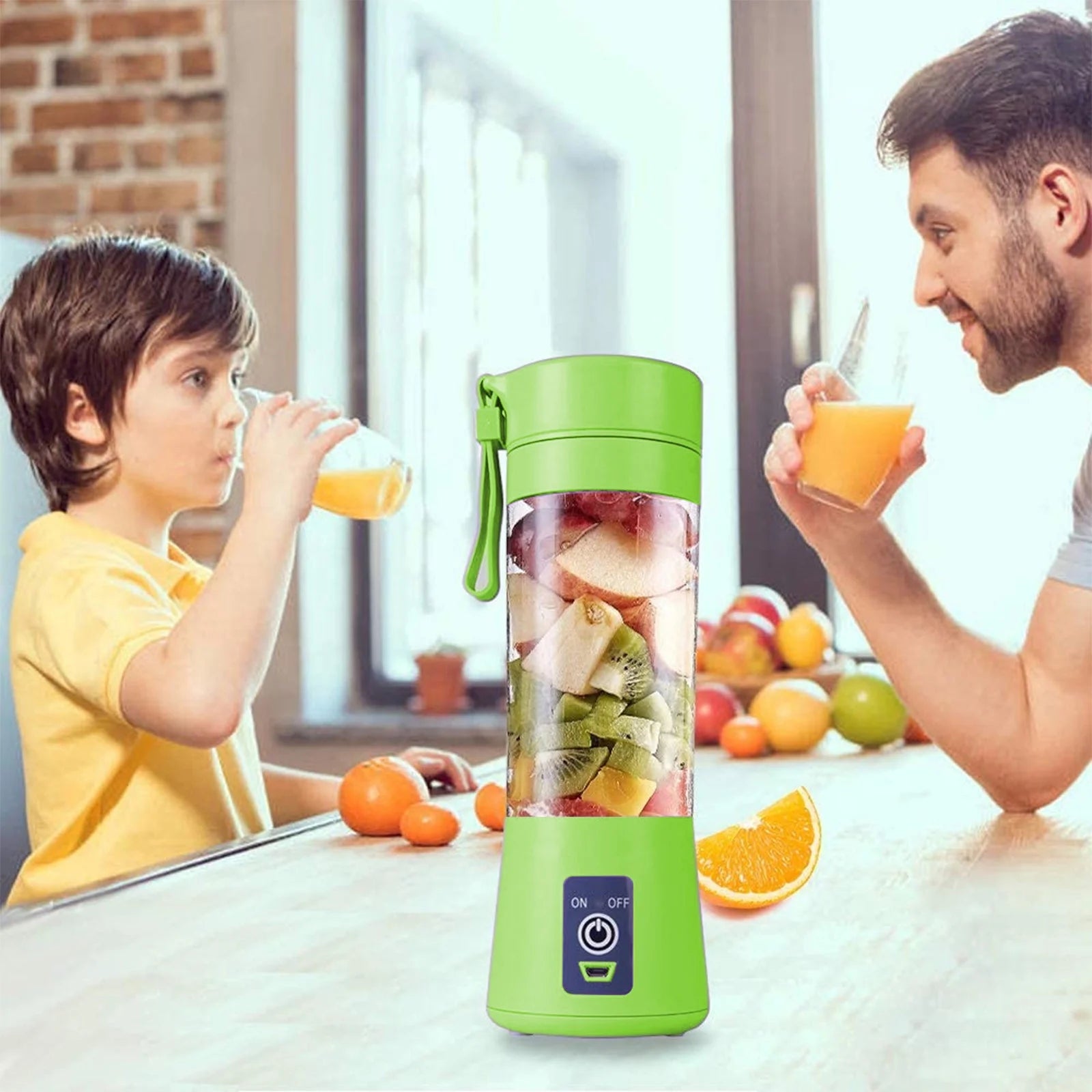 Compact, Travel Size, USB Rechargeable 6 Blades Design Portable Handheld Blender with Powerful Motor: Perfect for Smoothies, Shakes, Fruit/Veggie Juicer & Baby Food