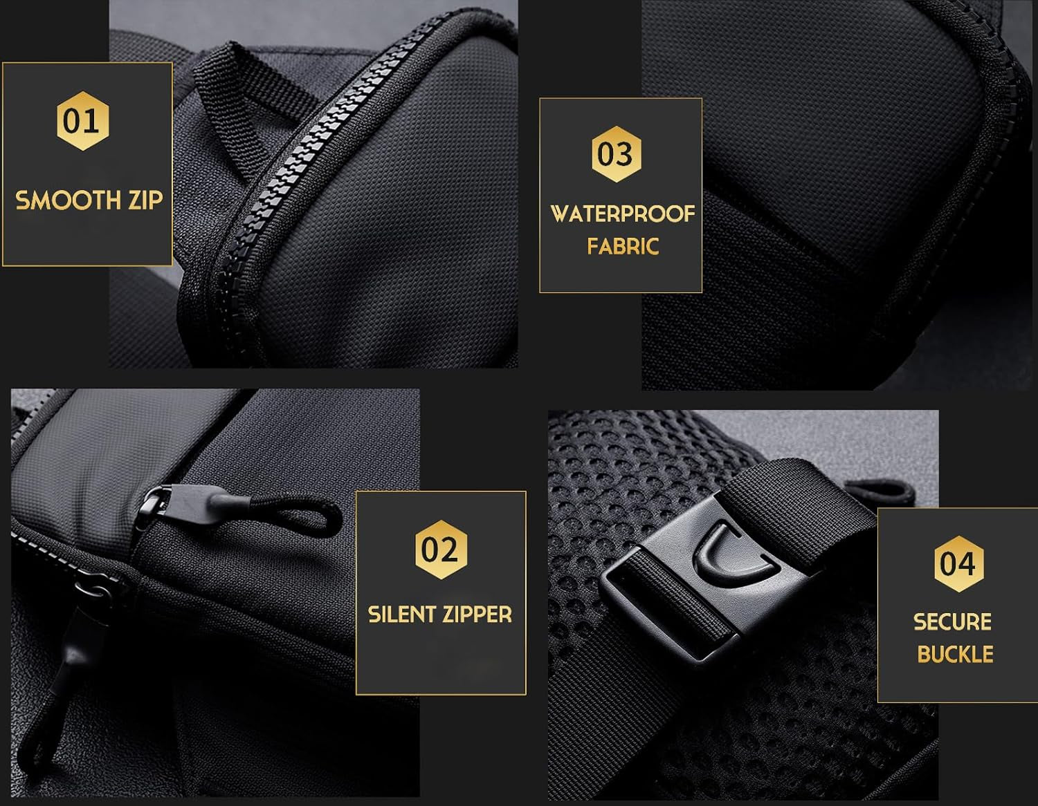 Mini Crossbody Sling Bag Chest Bag Dual Pocket Water Resistant Fanny Pack for Men Women Running Travel