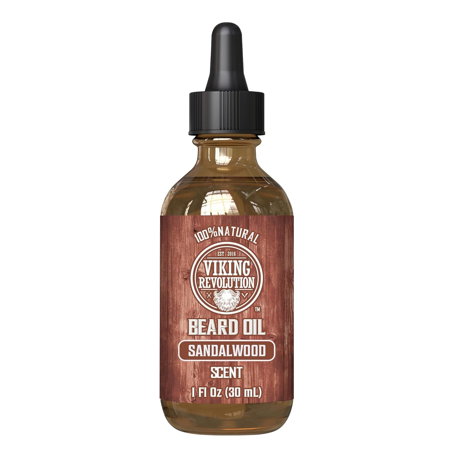 Beard Oil for Men - Natural Mens Beard Oil with Argan Oil and Jojoba Oil - Beard Softener, Strengthens and Moisturizes - Beard Conditioner for Men (Sandalwood, 1 Pack)