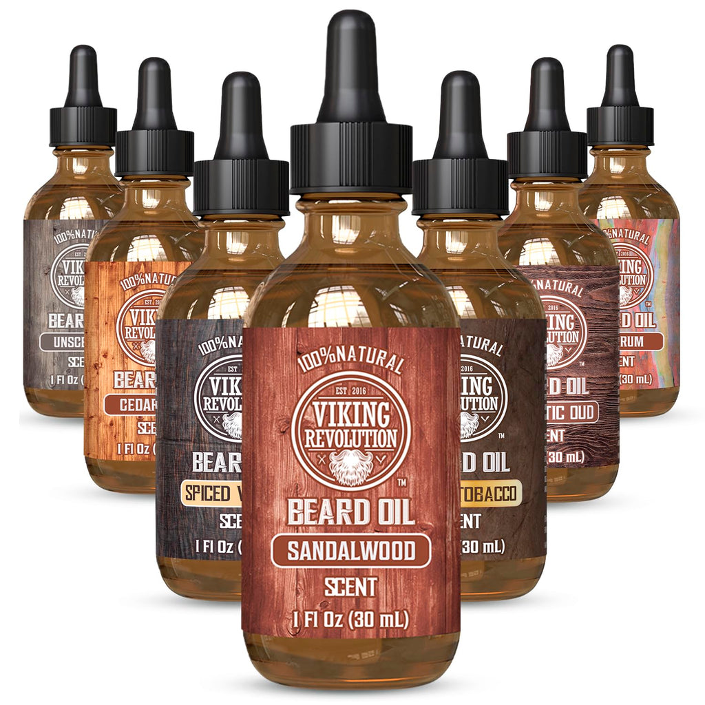 Beard Oil for Men - Natural Mens Beard Oil with Argan Oil and Jojoba Oil - Beard Softener, Strengthens and Moisturizes - Beard Conditioner for Men (Sandalwood, 1 Pack)