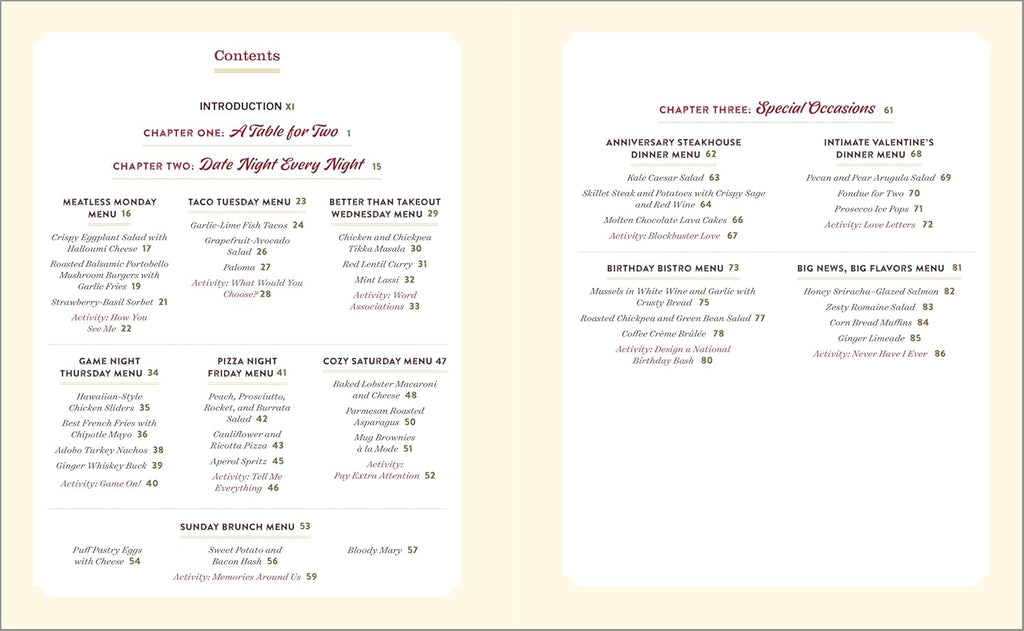 Date Night Cookbook and Activities for Couples: Recipes and Games for a Romantic Night In