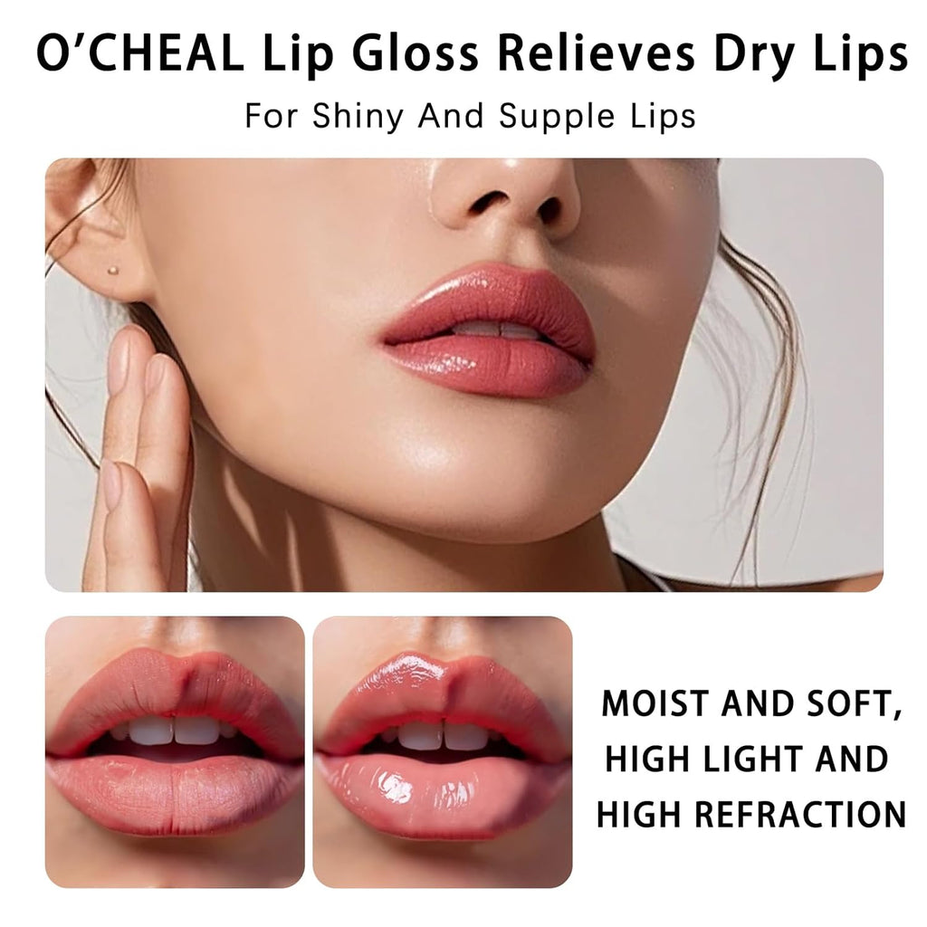 Lip Gloss for Women, Hydrating Tinted Lip Balm, Natural Glossy Sheer Lip Stain, Lightweight, Plumping, Non Sticky, Long-Lasting, Anti-Wrinkle Lip Butter, Cruelty-Free & Vegan (White)